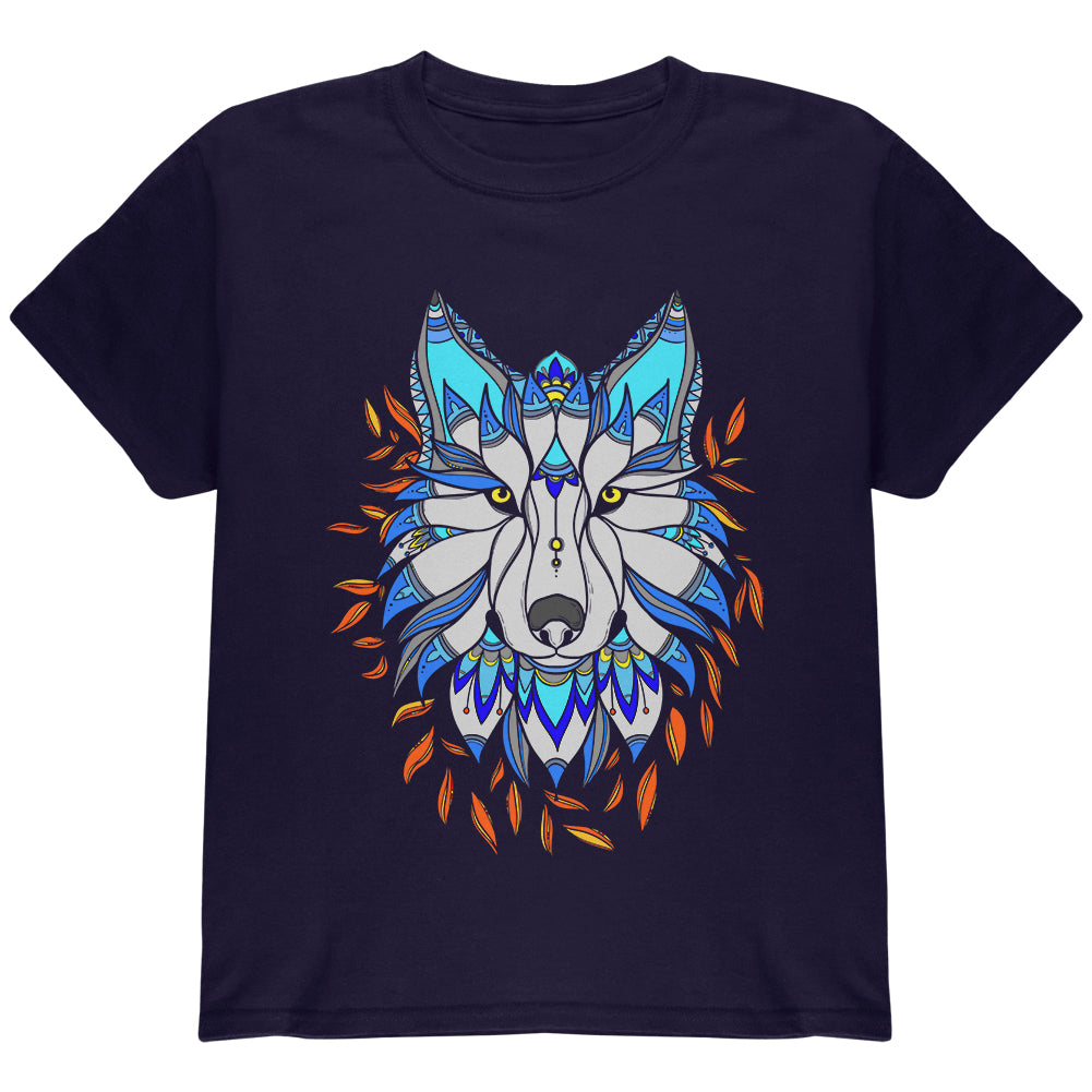 Totem Wolf is my Spirit Animal Youth T Shirt Youth T-Shirts Old Glory YLG Navy 