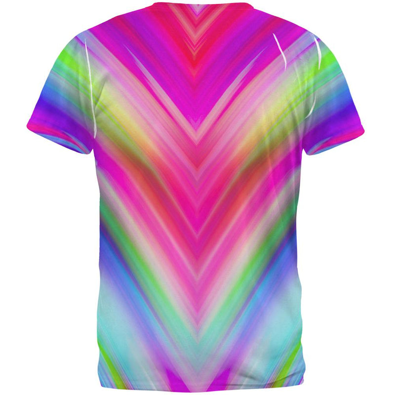Mirrored Light Beams Pastel Rainbow All Over Mens T Shirt Men's T-Shirts Old Glory   