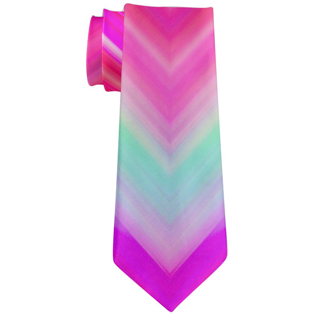 Mirrored Light Beams Pastel Rainbow All Over Neck Tie Ties Old Glory OS Multi 