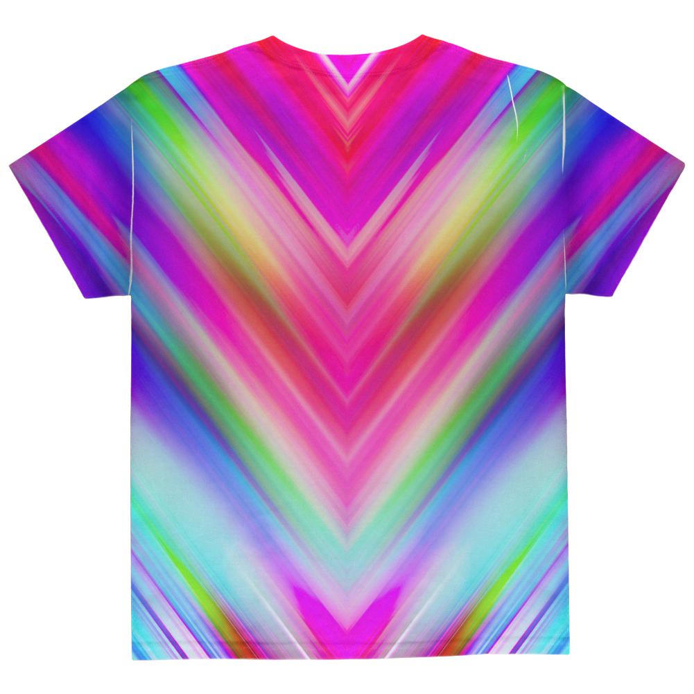 Mirrored Light Beams Pastel Rainbow All Over Youth T Shirt Youth T-Shirts Old Glory   