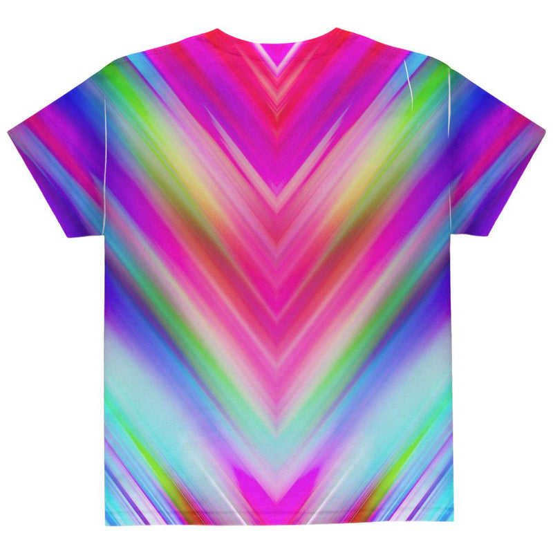 Mirrored Light Beams Pastel Rainbow All Over Youth T Shirt Youth T-Shirts Old Glory   