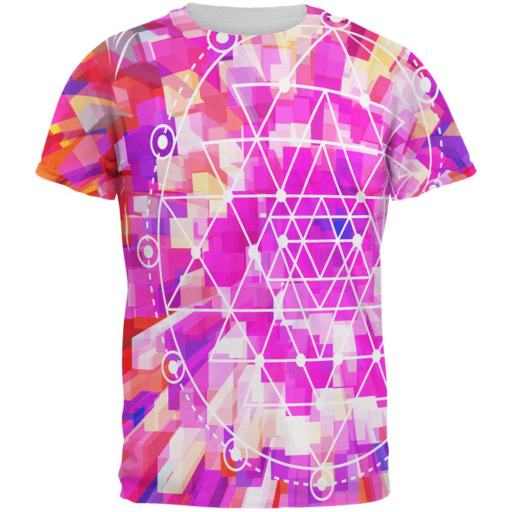 Sri Yantra Sacred Geometry All Over Mens T Shirt Men's T-Shirts Old Glory 2XL Multi 