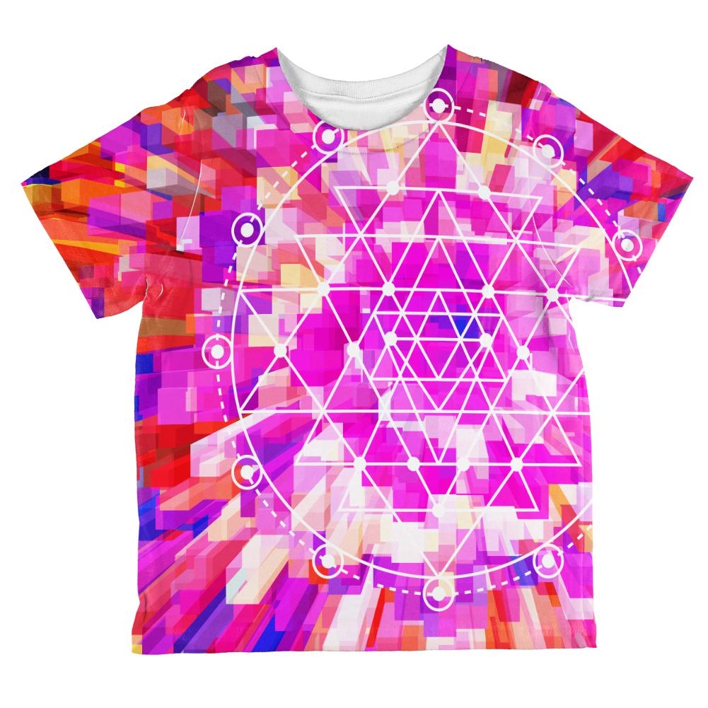 Sri Yantra Sacred Geometry All Over Toddler T Shirt Toddler T-Shirts Old Glory 2T Multi 