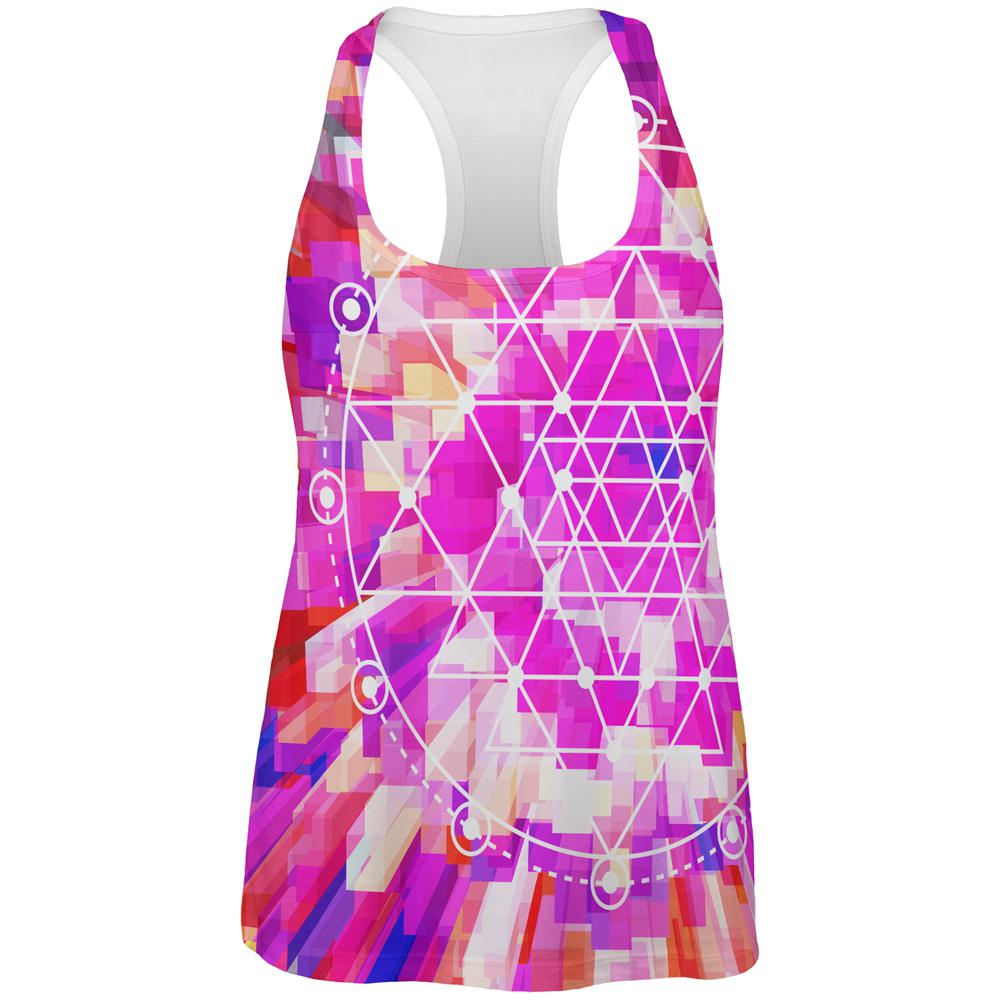 Sri Yantra Sacred Geometry All Over Womens Work Out Tank Top Women's Tank Tops Old Glory 2XL Multi 