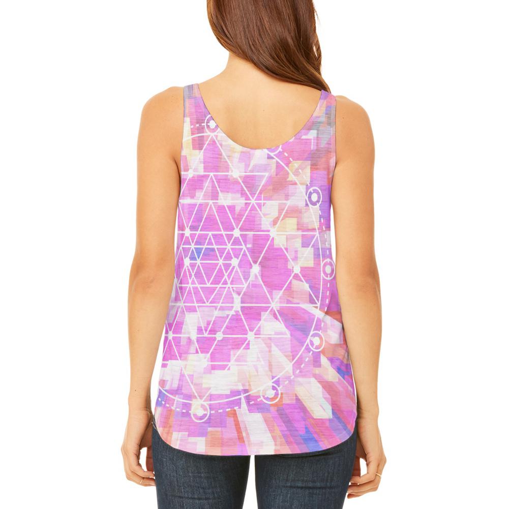 Sri Yantra Sacred Geometry Juniors Flowy Side Slit Tank Top Juniors Tank Tops Old Glory   