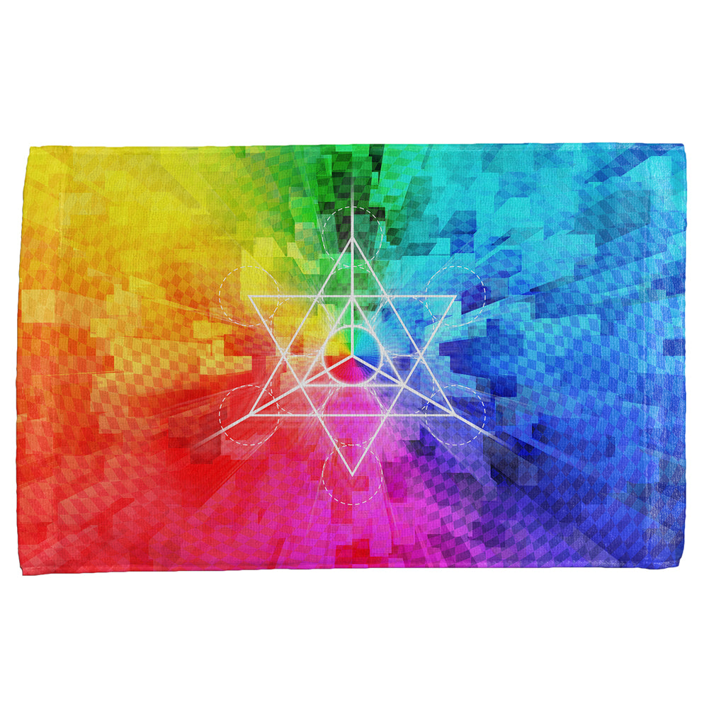 Tetrahedron Star Sacred Geometry All Over Hand Towel Hand Towel global OS Multi 