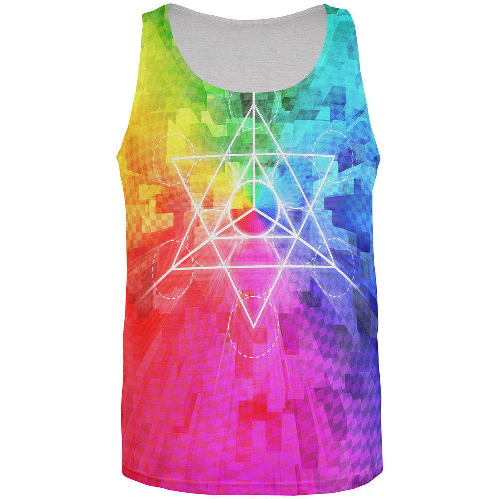 Tetrahedron Star Sacred Geometry All Over Mens Tank Top Men's Tank Tops global 2XL Multi 