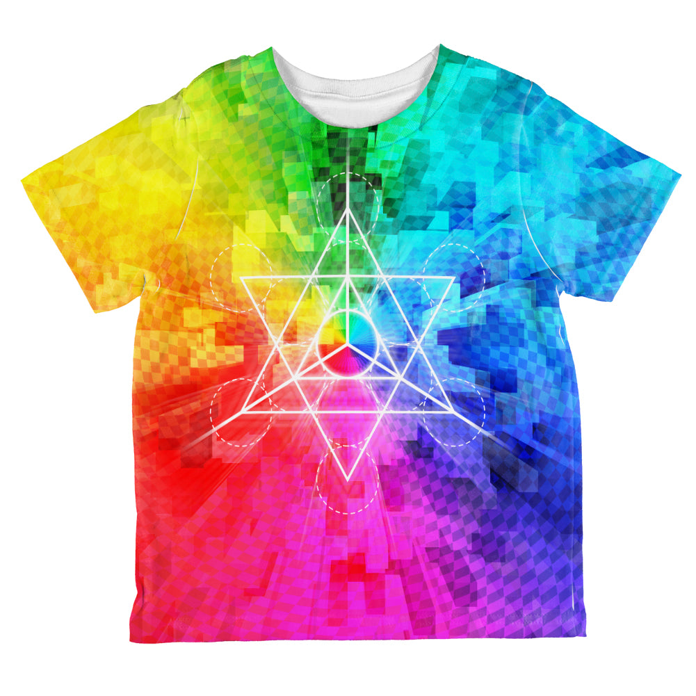 Tetrahedron Star Sacred Geometry All Over Toddler T Shirt Toddler T-Shirts global 2T Multi 