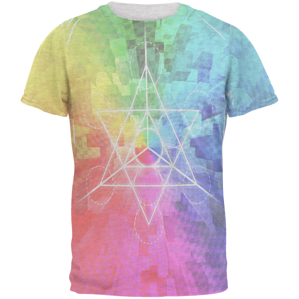 Tetrahedron Star Sacred Geometry Men's Soft T-Shirt Men's T-Shirts global 2XL Heather White 