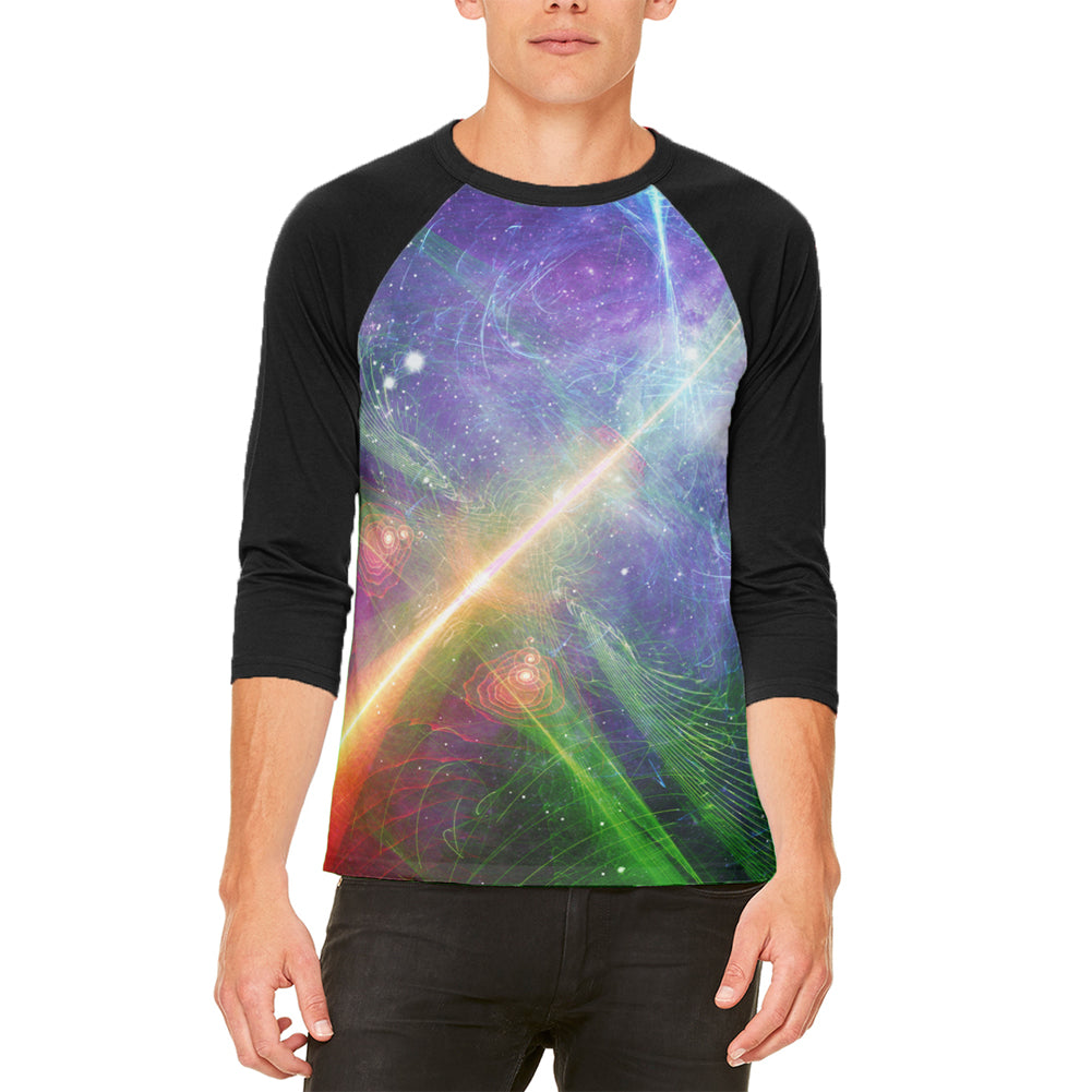 Intergalactic Rave Festival Mens Raglan T Shirt Men's T-Shirts global LG White-Black 