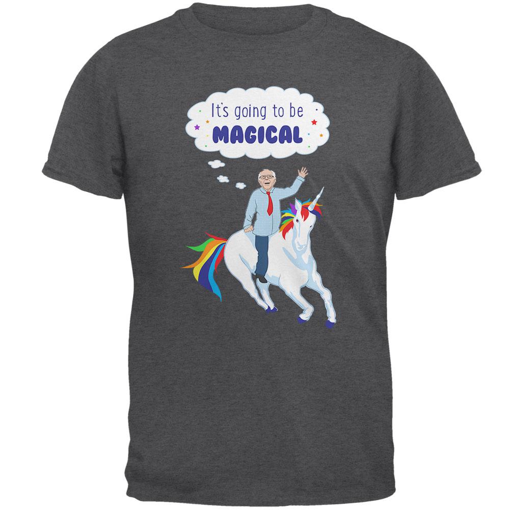 Election 2020 Bernie Sanders is Magical Unicorn Mens T Shirt Men's T-Shirts Old Glory 2XL Grey 