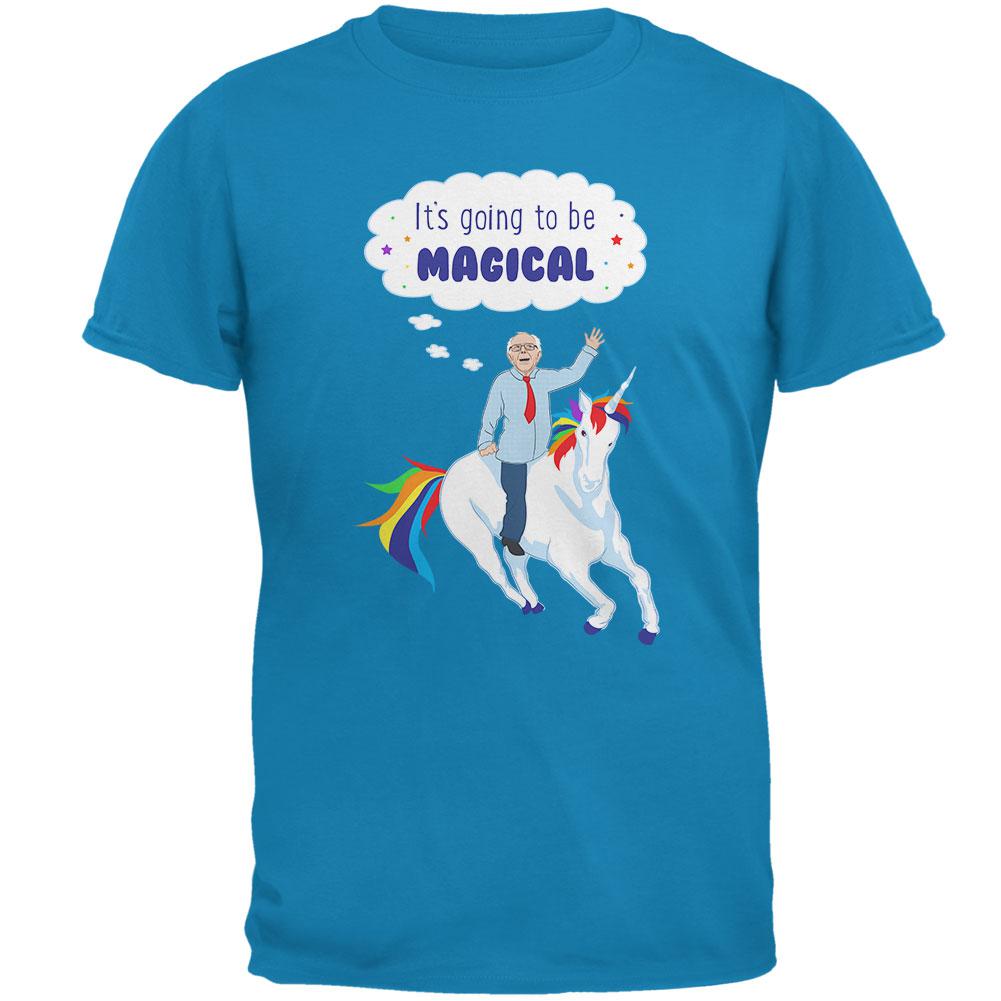 Election 2020 Bernie Sanders is Magical Unicorn Mens T Shirt Men's T-Shirts Old Glory 2XL Blue 