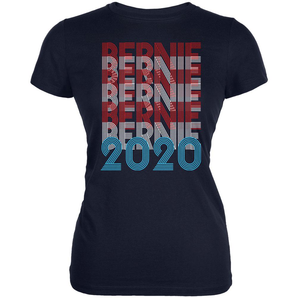 Election 2020 Bernie Sanders Vintage Style Overlap Juniors Soft T Shirt Juniors T-Shirts Old Glory 2XL Navy 