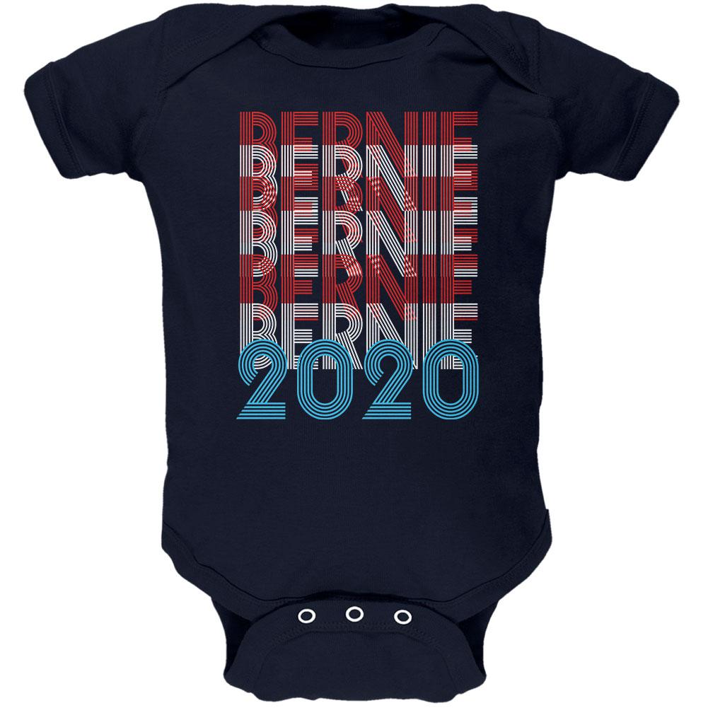 Election 2020 Bernie Sanders Vintage Style Overlap Soft Baby One Piece Baby One Piece Old Glory 0-3M Navy 