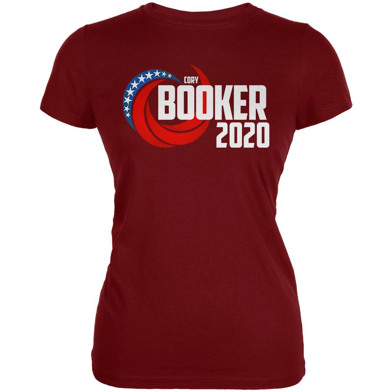 Election 2020 Cory Booker for President Juniors Soft T Shirt Juniors T-Shirts Old Glory LG Red 