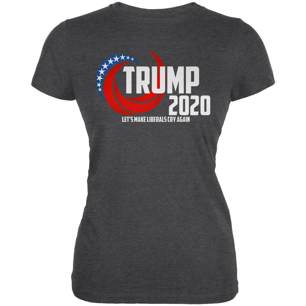 Election 2020 Re-Elect Trump Make Liberals Cry Again Juniors Soft T Shirt Juniors T-Shirts Old Glory SM Black 