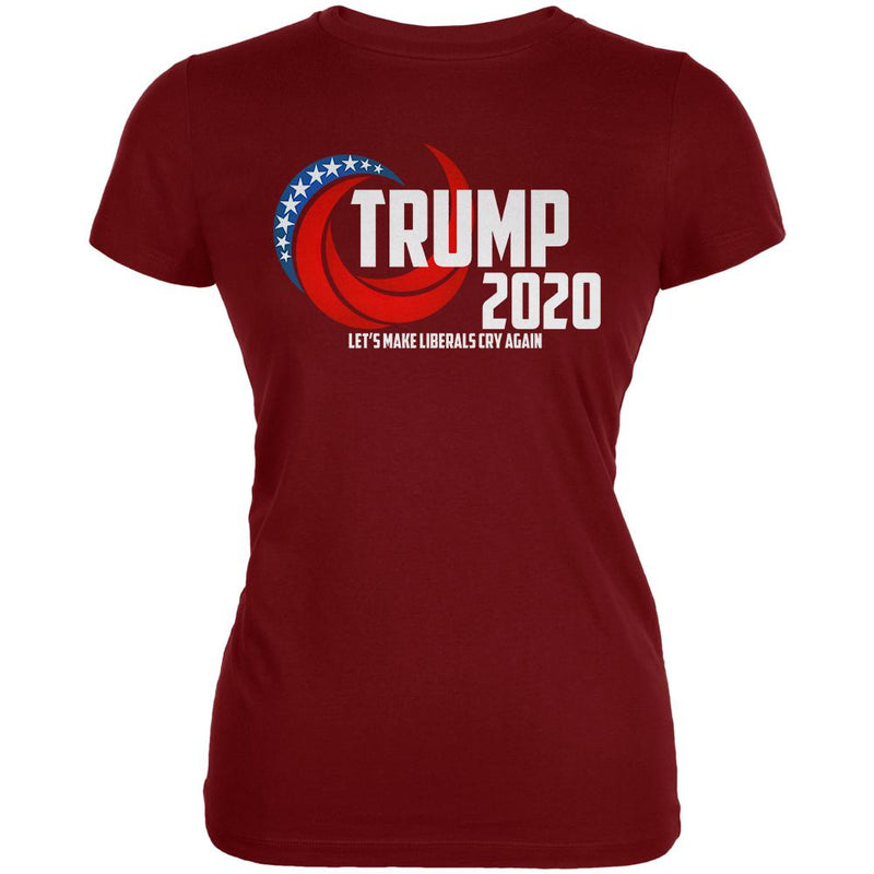 Election 2020 Re-Elect Trump Make Liberals Cry Again Juniors Soft T Shirt Juniors T-Shirts Old Glory SM Red 