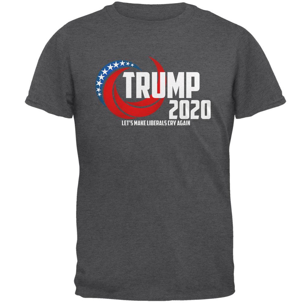 Election 2020 Re-Elect Trump Make Liberals Cry Again Mens T Shirt Men's T-Shirts Old Glory SM Grey 