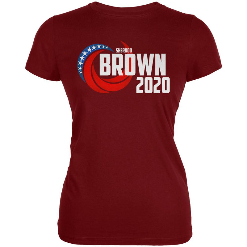 Election 2020 Sherrod Brown for President Juniors Soft T Shirt Juniors T-Shirts Old Glory LG Red 