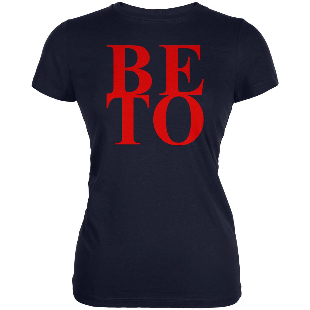 Election 2020 President Beto O'Rourke Stacked Juniors Soft T Shirt Juniors T-Shirts Old Glory 2XL Navy 