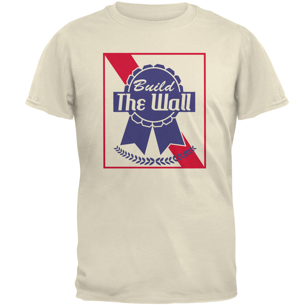 President Donald Trump Build the Wall Mens T Shirt Men's T-Shirts Old Glory 2XL Natural 