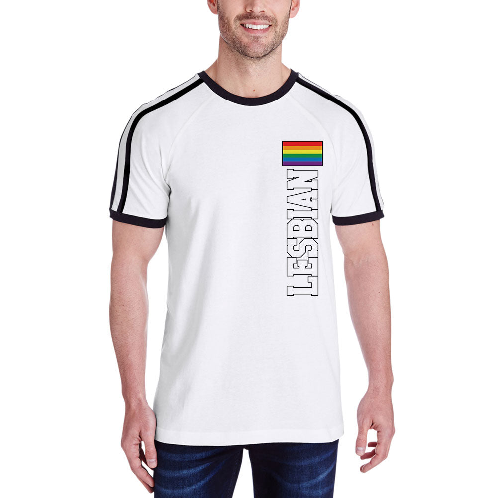 World Cup Lesbian Pride Flag Soccer Jersey T Shirt Men's Soccer Jerseys LGBT 2XL White-Black 