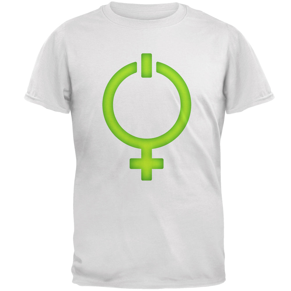 Feminism Girl Power Symbol Mens T Shirt Men's T-Shirts Old Glory 2XL White 