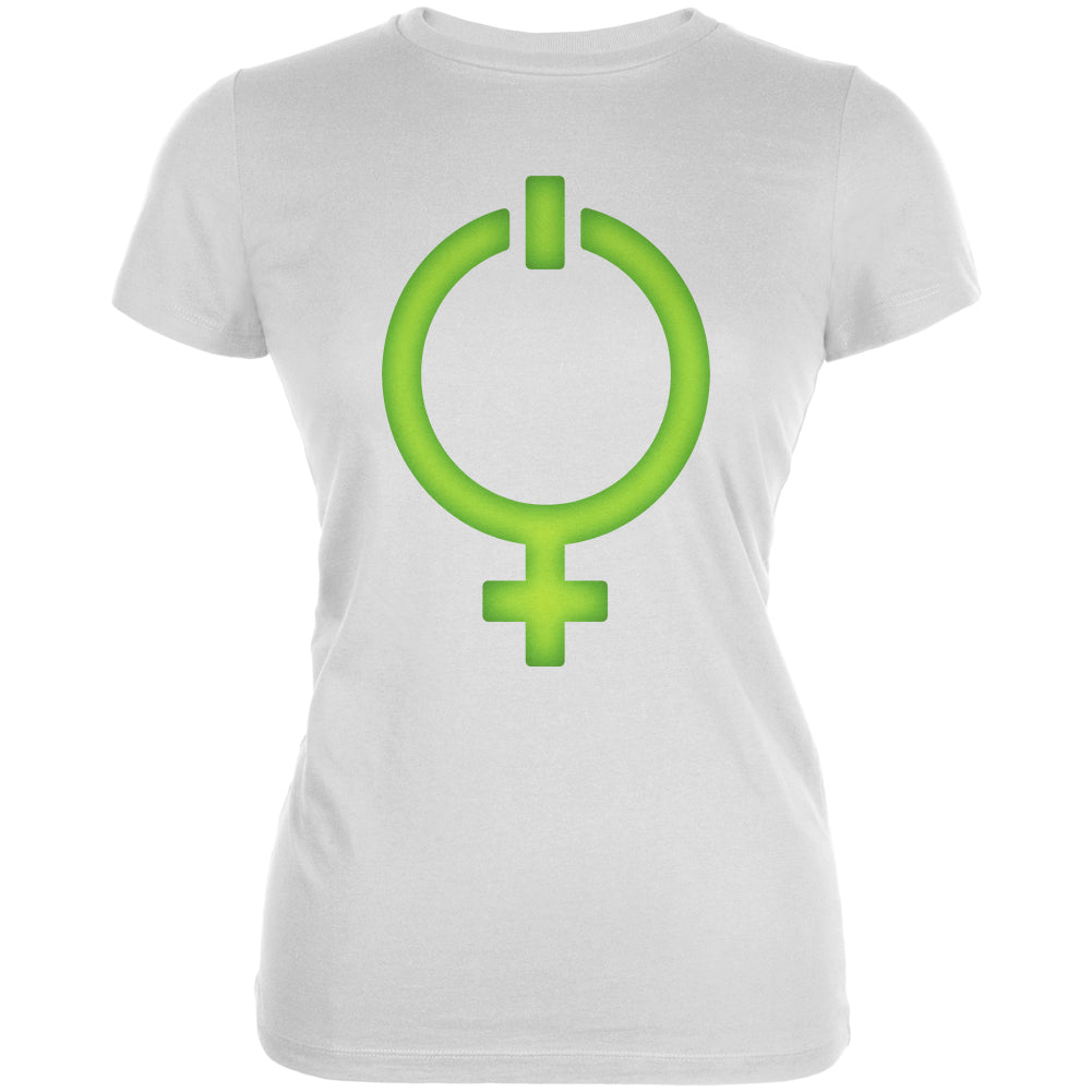 Feminism Girl Power Symbol Juniors Soft T Shirt Juniors T-Shirts Old Glory 2XL White 