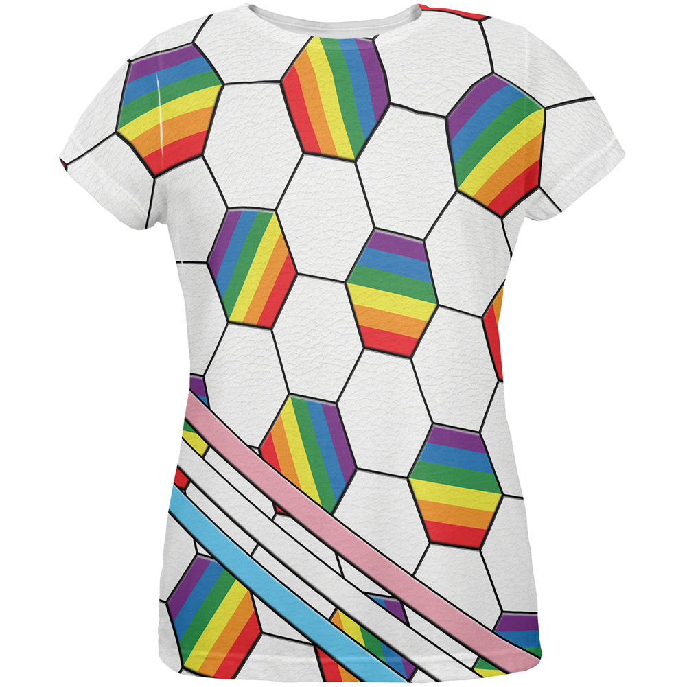 LGBT World Cup LGBT Pride Soccer Ball All Over Womens T Shirt Women's T-Shirts LGBT LG Multicolor 