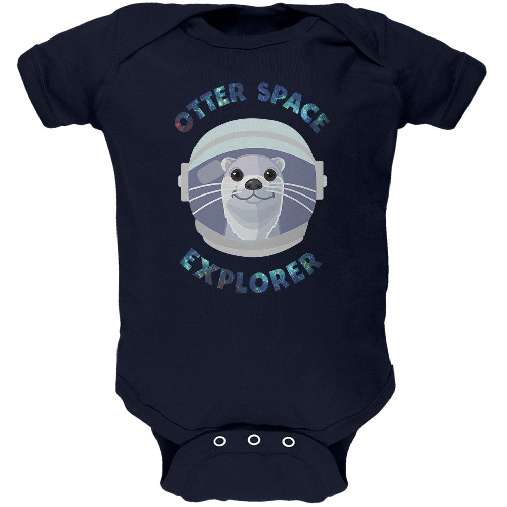 Otter Outer Space Explorer Cute Soft Baby One Piece Baby One Piece Old Glory 0-3M Navy 