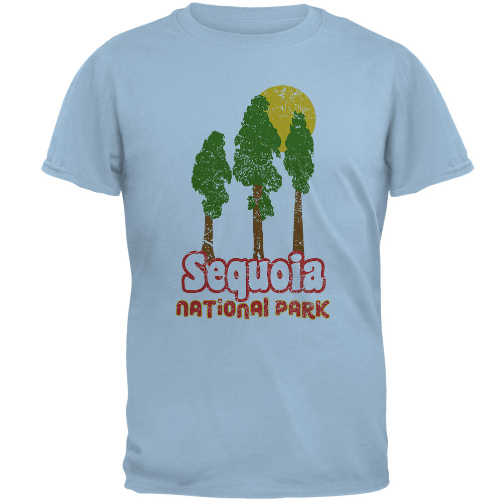 National Park Retro 70s Landscape Sequoia Mens T Shirt Men's T-Shirts Old Glory 2XL Light Blue 