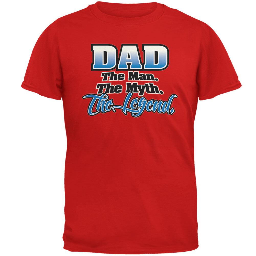 Dad The Man The Myth The Legend Mens T Shirt Men's T-Shirts Old Glory 2XL Red 