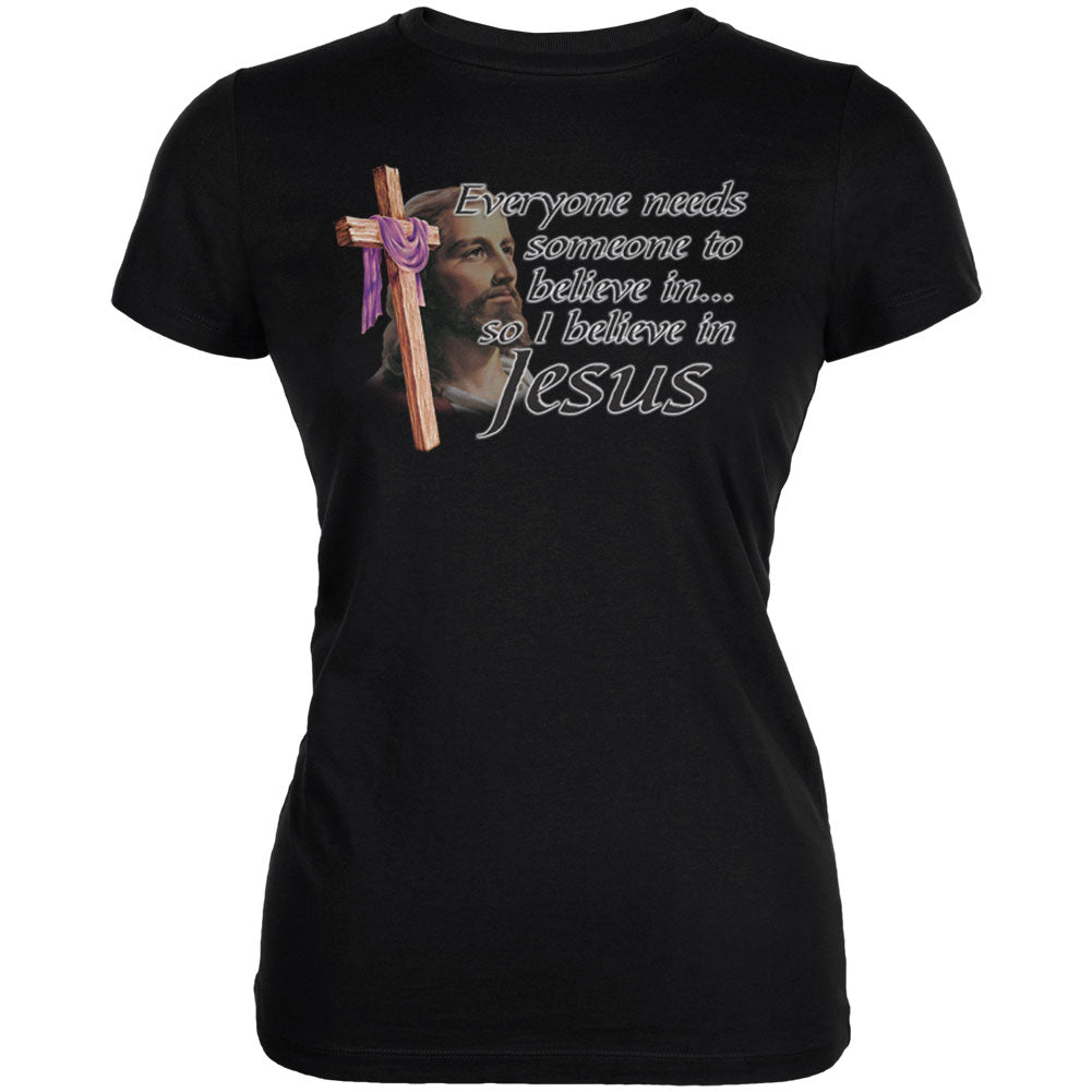 Everyone Needs Someone To Believe In Juniors Soft T Shirt Juniors T-Shirts Old Glory 2XL Black 