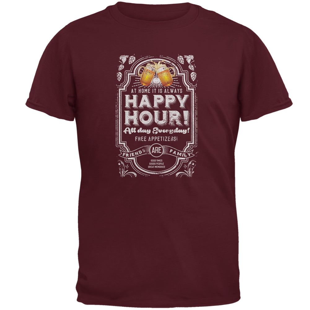 Happy Hour All Day Everyday Mens T Shirt Men's T-Shirts global 2XL Maroon 