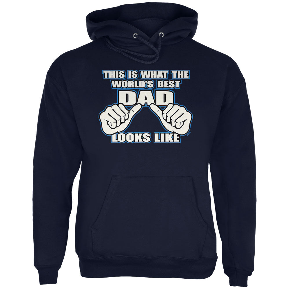 This Is What The Worlds Best Dad Looks Like Mens Hoodie Men's Hoodies Father's Day 2XL Navy 