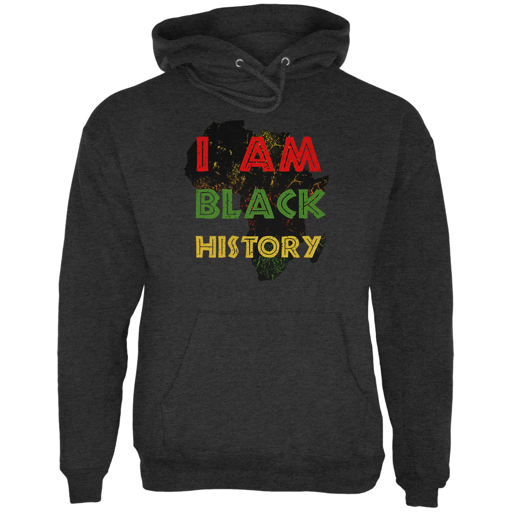 I am Black History Africa Distressed Mens Hoodie Men's Hoodies Old Glory 2XL Grey 