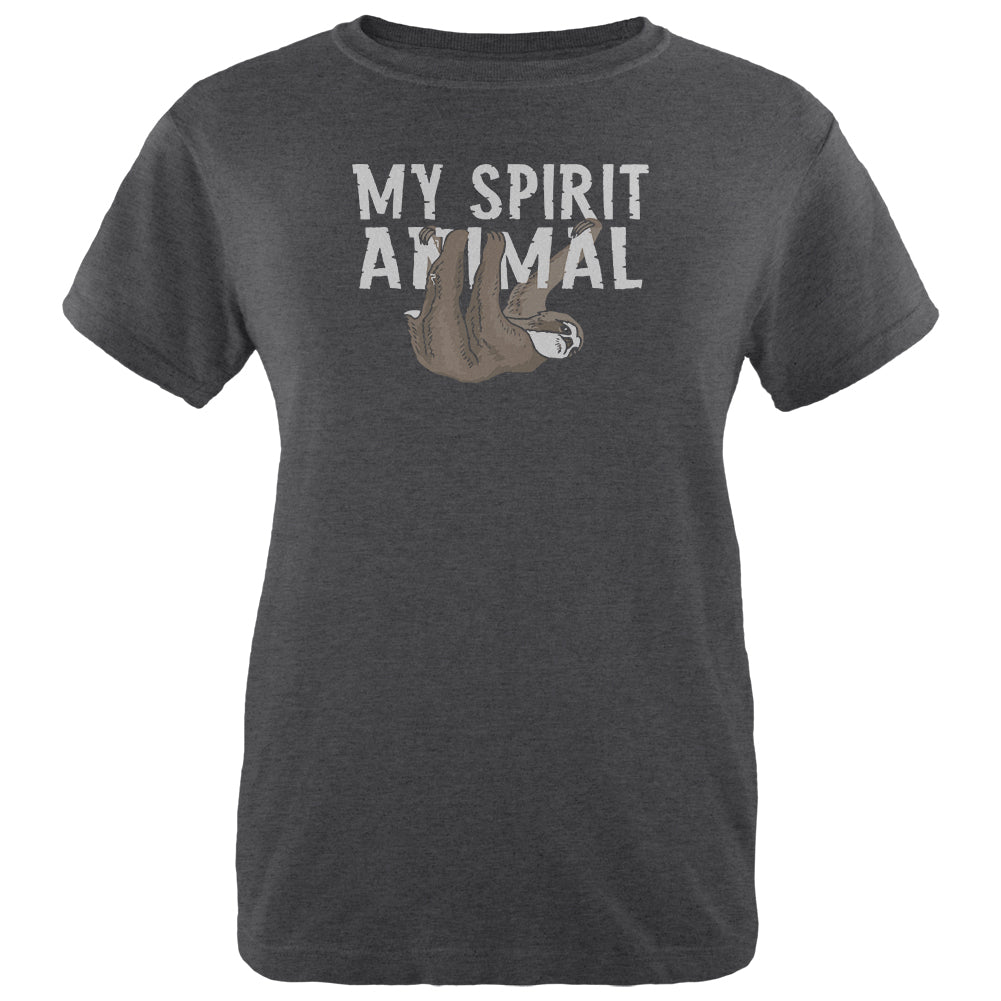 Sloth is My Spirit Animal Womens Soft Heather T Shirt Women's T-Shirts Old Glory 2XL Black 