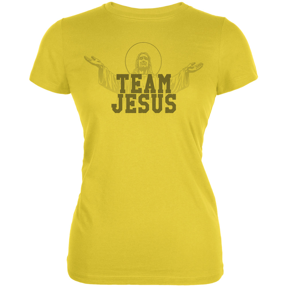 Team Jesus Juniors Soft T Shirt Juniors T-Shirts Old Glory 2XL Bright Yellow 