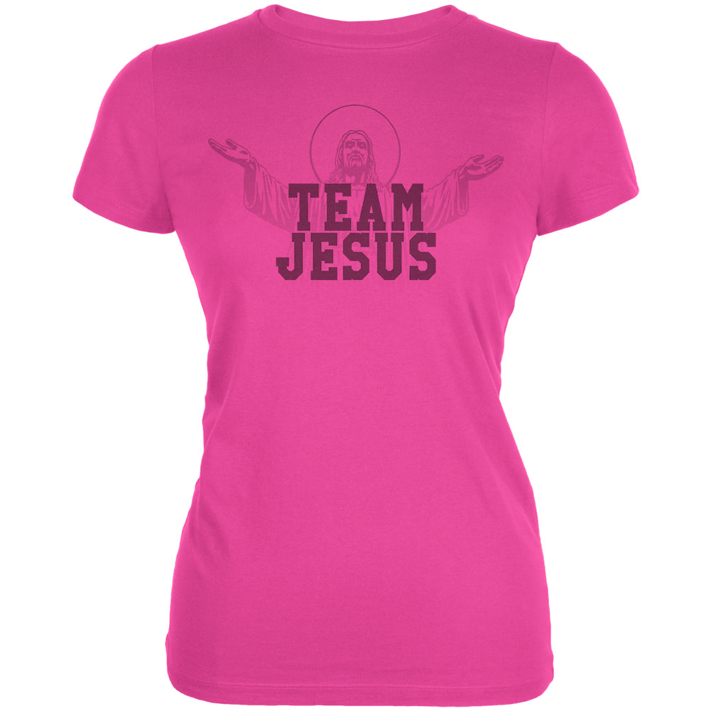 Team Jesus Juniors Soft T Shirt Juniors T-Shirts Old Glory 2XL Hot Pink 