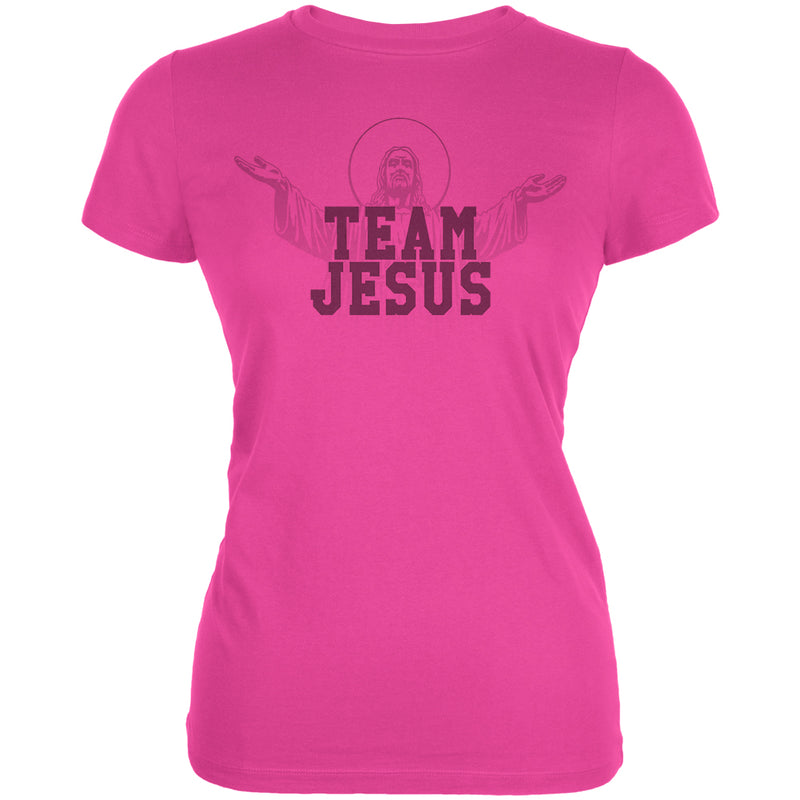 Team Jesus Juniors Soft T Shirt Juniors T-Shirts Old Glory 2XL Hot Pink 