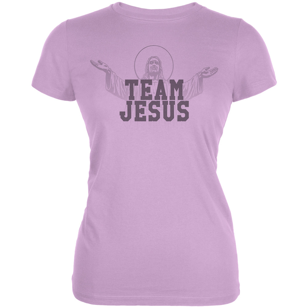 Team Jesus Juniors Soft T Shirt Juniors T-Shirts Old Glory LG Purple 