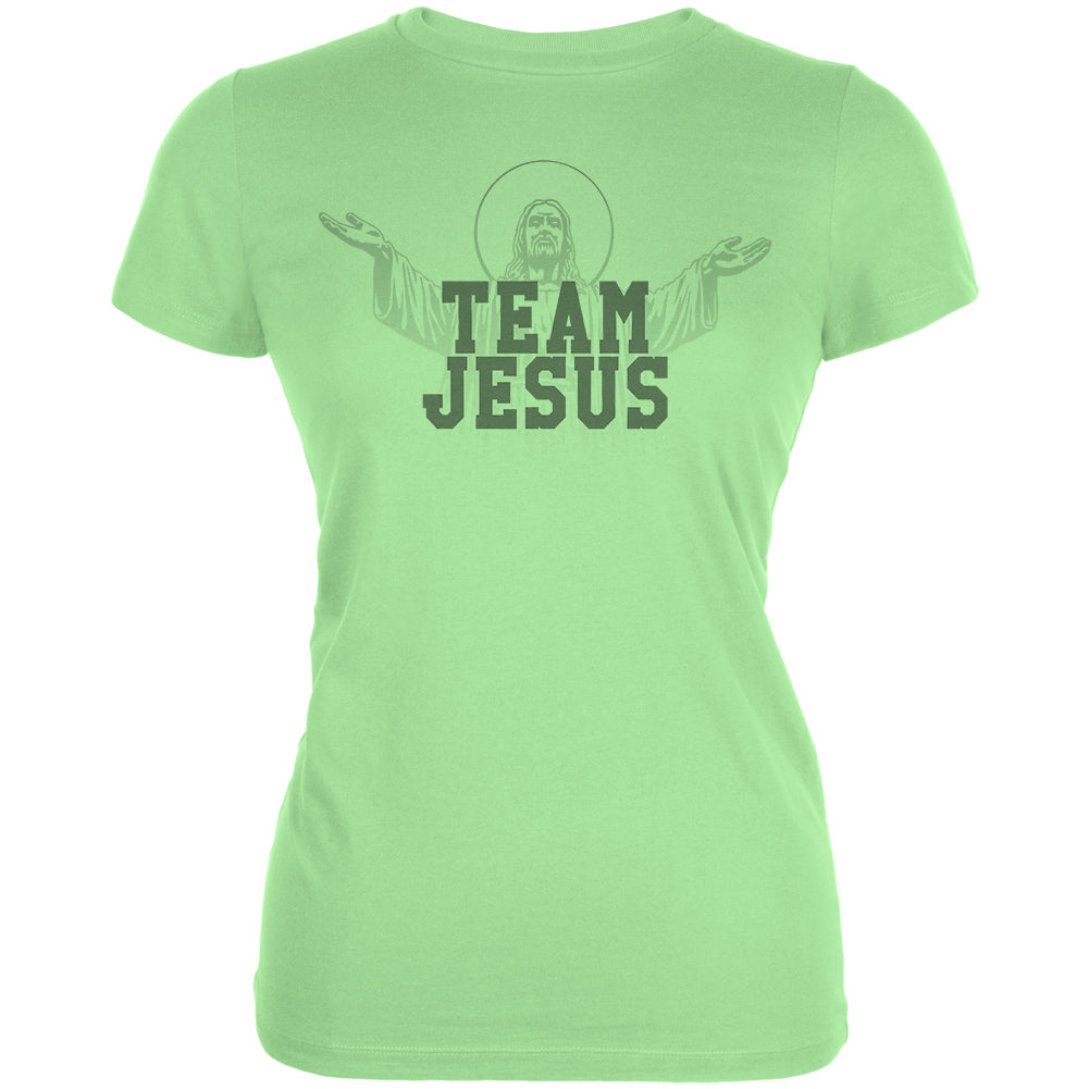 Team Jesus Juniors Soft T Shirt Juniors T-Shirts Old Glory LG Mint 