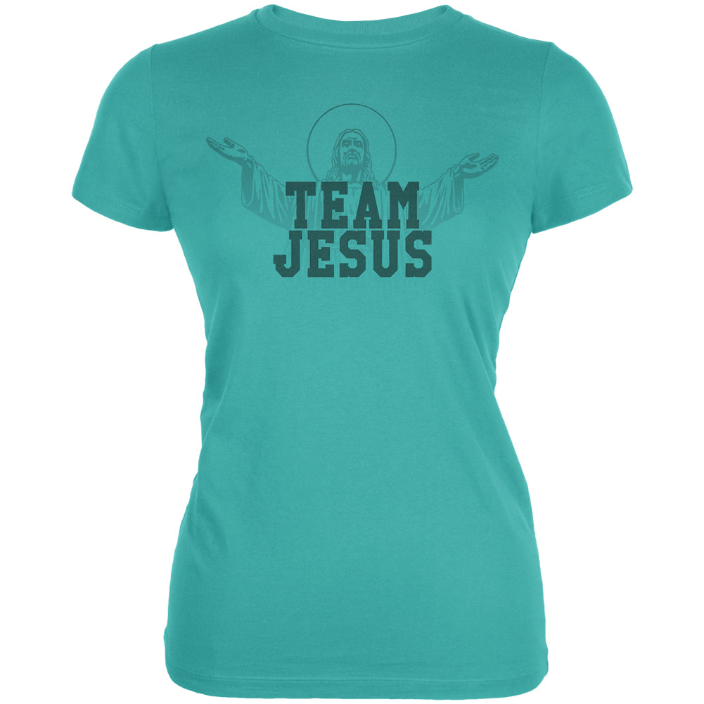 Team Jesus Juniors Soft T Shirt Juniors T-Shirts Old Glory LG Blue 