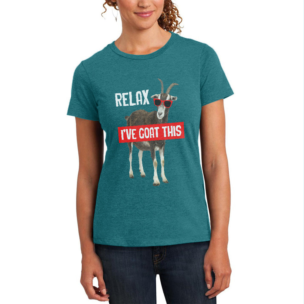 Relax I've Goat Got This Womens Soft Heather T Shirt Women's T-Shirts Old Glory 2XL Teal 