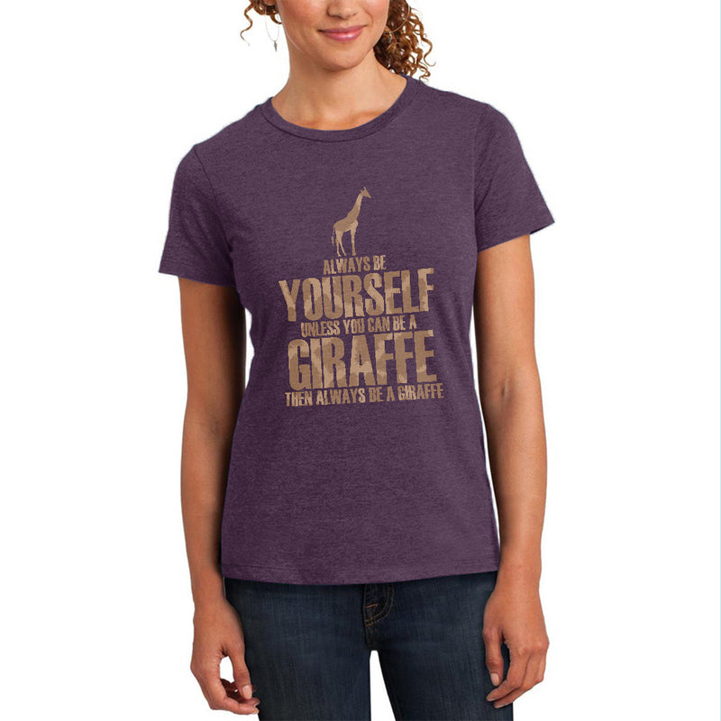 Always Be Yourself Giraffe Womens Soft Heather T Shirt Women's T-Shirts Old Glory 2XL Eggplant 