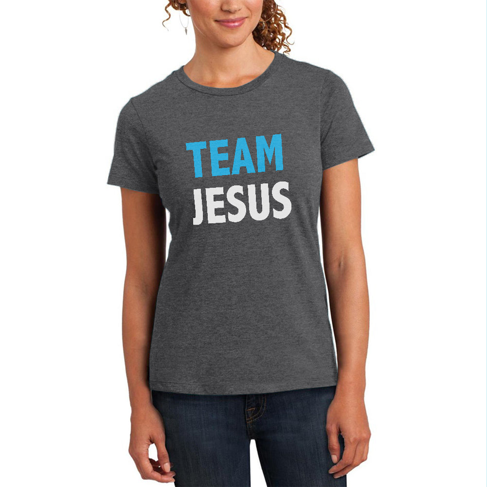 Team Jesus Womens Soft Heather T Shirt Women's T-Shirts Old Glory 2XL Black 