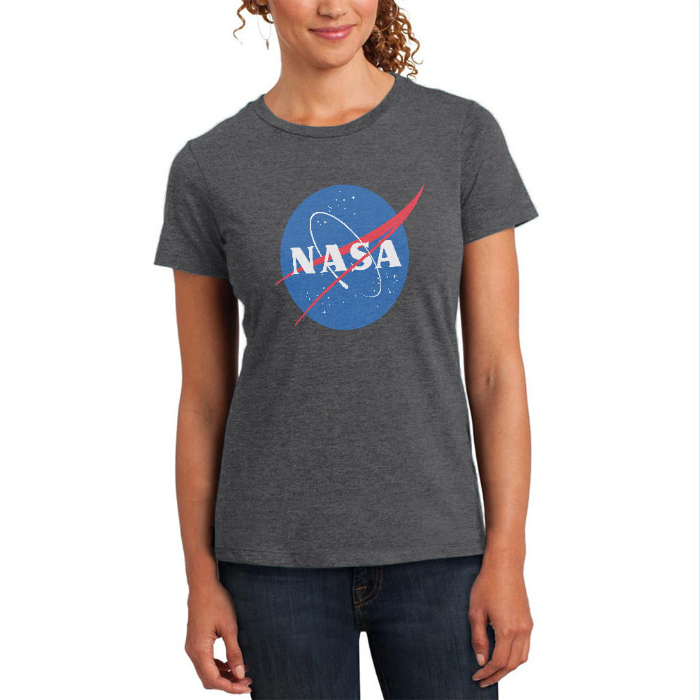 NASA Logo Womens Soft Heather T Shirt Women's T-Shirts Old Glory 2XL Deep Heather 