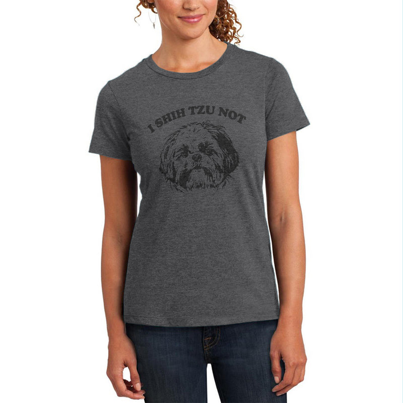 I Shih Tzu Not Womens Soft Heather T Shirt Women's T-Shirts Old Glory 2XL Black 