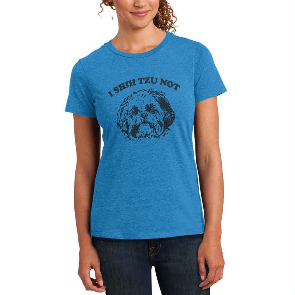 I Shih Tzu Not Womens Soft Heather T Shirt Women's T-Shirts Old Glory MD Heather Bright Turquiose 