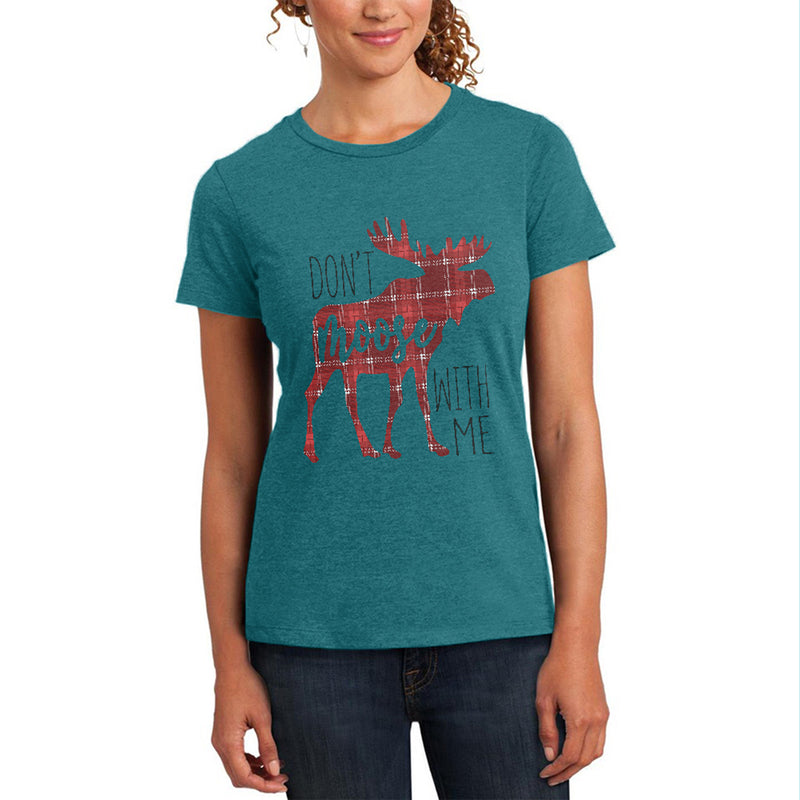 Autumn Don't Moose with Me Womens Soft Heather T Shirt Women's T-Shirts Old Glory 2XL Teal 